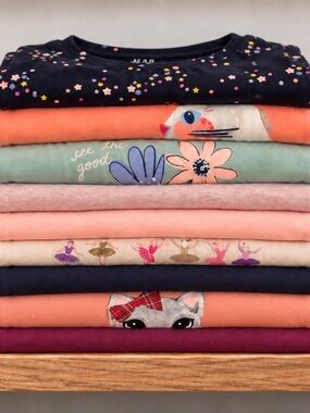 Girls' Long Sleeve Tee Bundle - Sizes 6-8